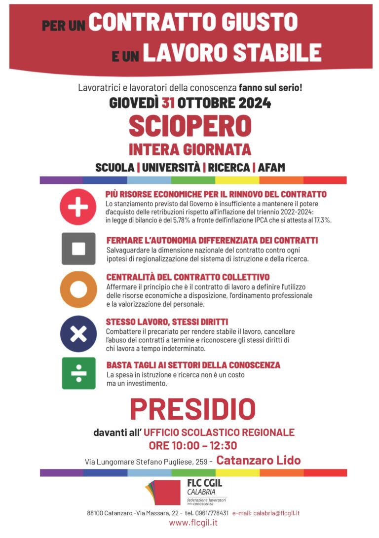 Sciopero generale 31/10/2024